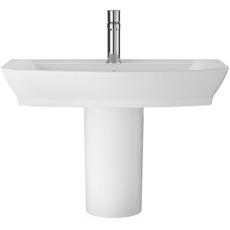 Hudson Reed Maya Basin with Semi Pedestal 850mm Wide - 1 Tap Hole (1/4)