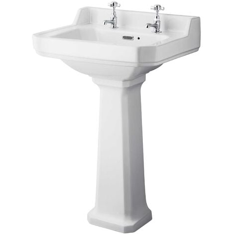 Hudson Reed Richmond Basin and Comfort Height Full Pedestal 560mm Wide ...