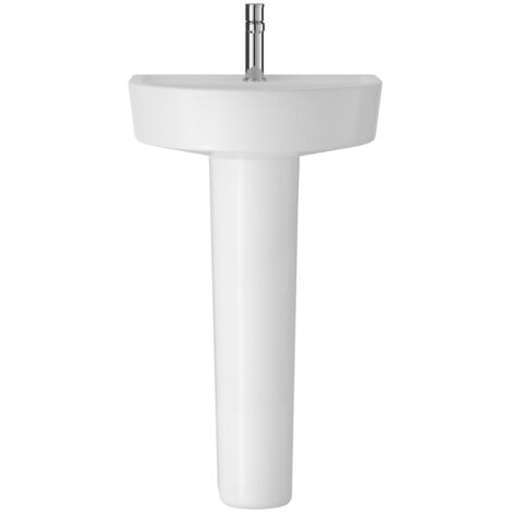 Hudson Reed Marlow Basin and Full Pedestal 425mm Wide - 1 Tap Hole (1/4)