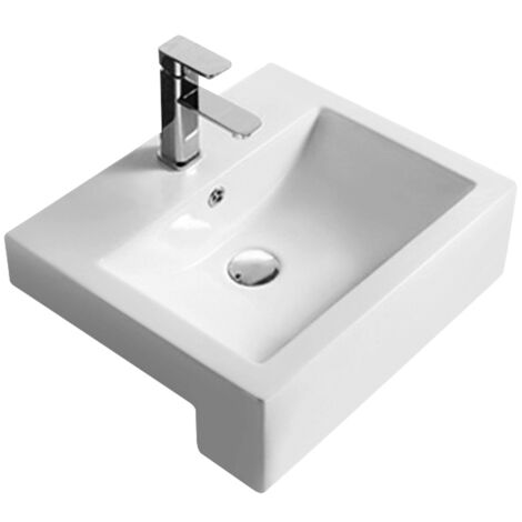 Hudson Reed Semi Recessed Basin 530mm Wide - 1 Tap Hole (1/3)