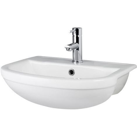 Hudson Reed Harmony Semi Recessed Basin 500mm Wide - 1 Tap Hole (1/3)