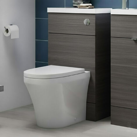 Hudson Reed Fusion WC Unit with Polymarble Worktop 500mm Wide - Anthracite Woodgrain