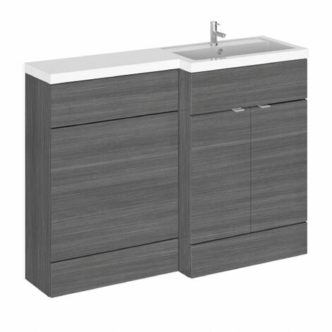 Hudson Reed Fusion RH Combination Unit with 500mm WC Unit - 1000mm Wide - Brown Grey Avola