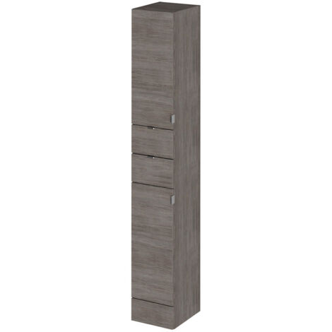 Hudson Reed Fusion Tall Tower Unit 300mm Wide - Anthracite Woodgrain