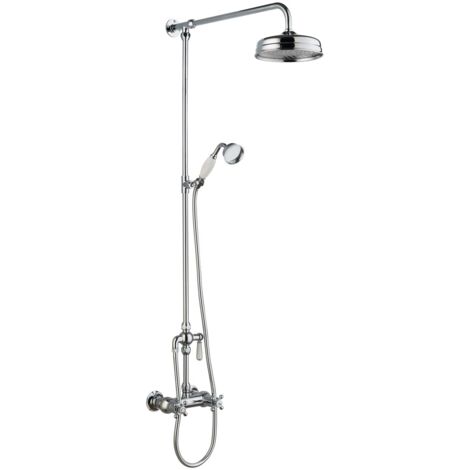 Hudson Reed Thermostatic Bar Mixer Shower Kit with Handset and Fixed Head (1/4)