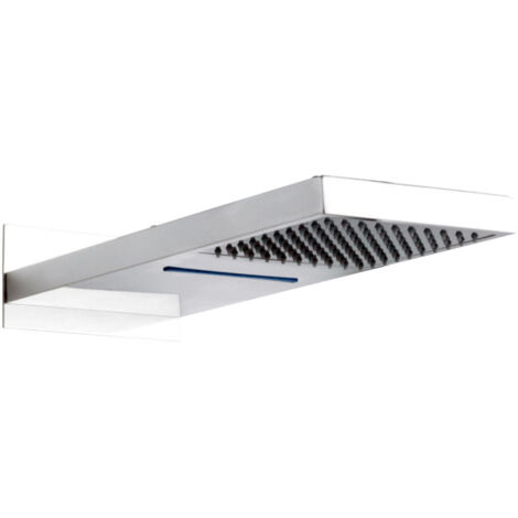 Hudson Reed Rectangular Fixed Shower Head with Waterfall 500mm x 200mm - Chrome (1/5)