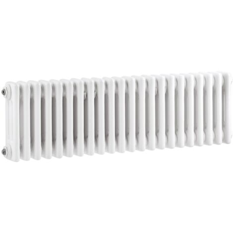 Hudson Reed Colosseum 3-Column Horizontal Radiator 300mm H x 999mm W - White (1/4)