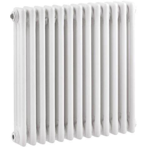 Hudson Reed Colosseum 3-Column Horizontal Radiator 600mm H x 605mm W - White (1/4)