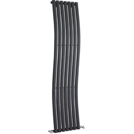 Hudson Reed Revive Wave Designer Vertical Radiator 1785mm H x 413mm W - Anthracite (1/4)
