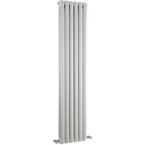 Hudson Reed Salvia Double Designer Vertical Radiator 1500mm H x 377mm W - White (1/5)