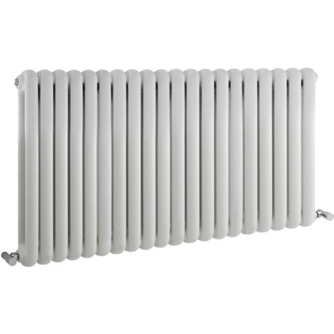 Hudson Reed Salvia Double Designer Horizontal Radiator 635mm H x 1210mm W - White (1/4)