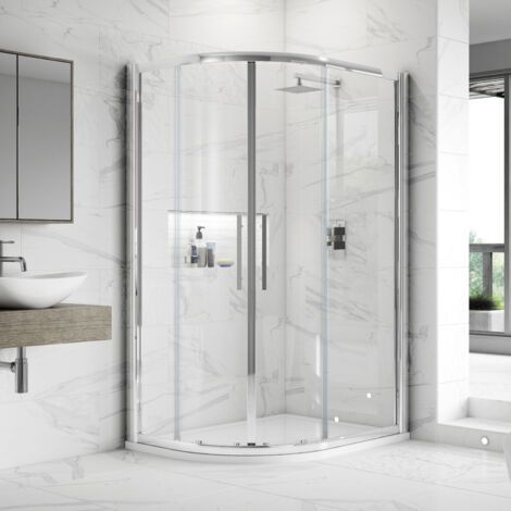 Hudson Reed Apex Chrome 1000mm x 800mm Double Door Offset Quadrant Shower Enclosure - M1080Q-E8 (1/5)