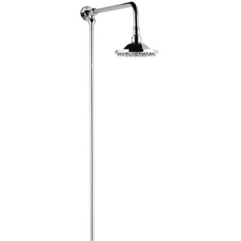 Hudson Reed Traditional Shower Riser Kit with Fixed Shower Head - Chrome