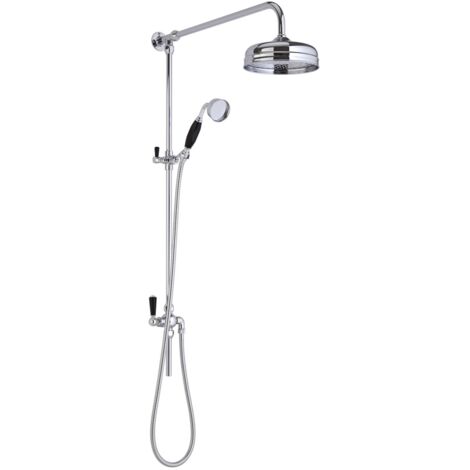 Hudson Reed Topaz Black Grand Rigid Riser Kit with Diverter (1/2)