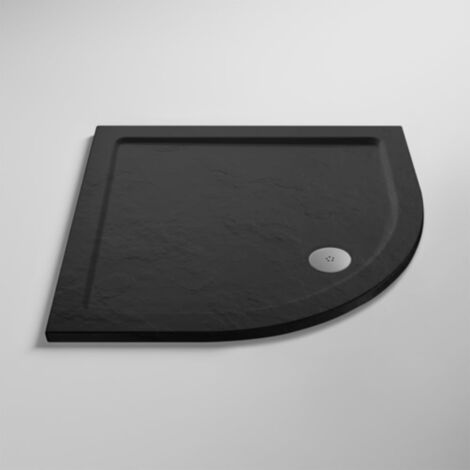 Nuie Pearlstone Grey Slate Effect Quadrant Shower Tray 800mm x 800mm (1/6)