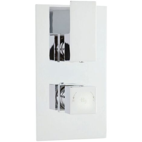 Hudson Reed Art Concealed Shower Valve with Diverter Dual Handle - Chrome (1/2)