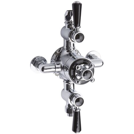 Hudson Reed Topaz Black Triple Exposed Shower Valve (1/2)
