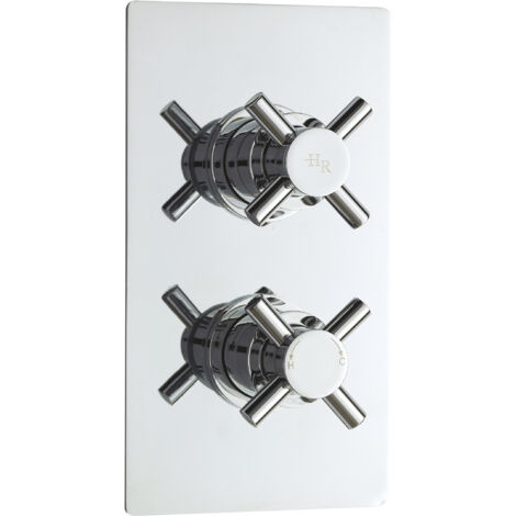 Hudson Reed Kristal Crosshead Concealed Shower Valve Dual Handle - Chrome