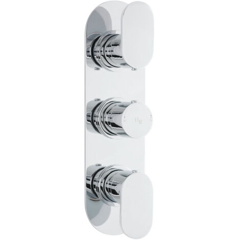 Hudson Reed Reign Concealed Triple Handle Shower Valve With Diverter and Oval Back Plate - Chrome (1/5)