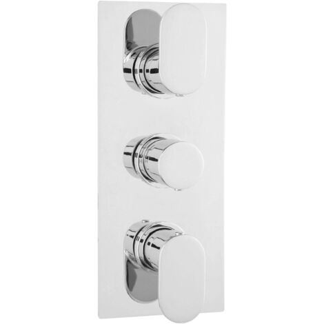 Hudson Reed Reign Concealed Shower Valve Triple Handle - Chrome