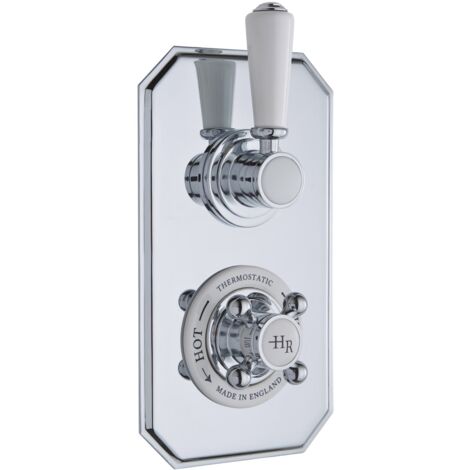 Hudson Reed Topaz Twin Concealed Shower Valve with Diverter - Chrome (1/3)