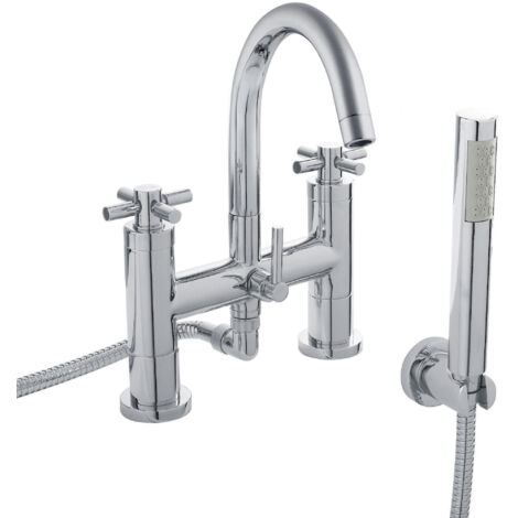 Hudson Reed Tec Crosshead Bath Shower Mixer Tap Deck Mounted - Chrome