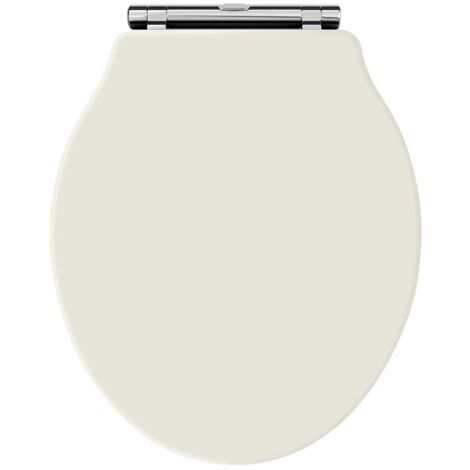 Hudson Reed Chancery Soft Close Toilet Seat Ivory Chrome Hinges (1/3)