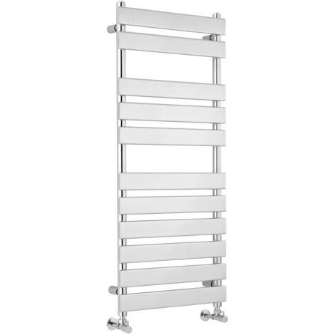Nuie Piazza Flat Panel Heated Towel Rail 1200mm H x 500mm W - Chrome