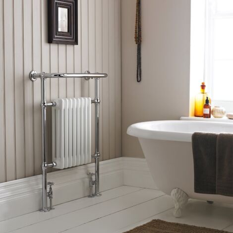 Hudson Reed Harrow Heated Radiator Towel Rail 965mm H x 673mm W - Chrome (1/7)