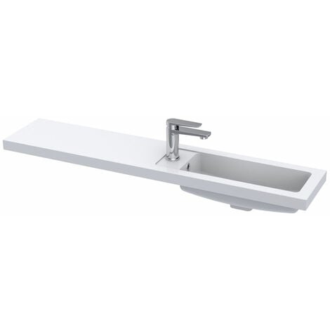 Hudson Reed Fusion Wall Hung 4-Door Vanity Unit with Compact Basin 1200mm Wide - Gloss Grey