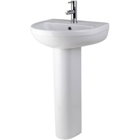 Nuie Harmony Basin and Full Pedestal 500mm Wide - 1 Tap Hole (1/5)