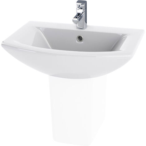 Nuie Asselby Wall Hung Cloakroom Basin 500mm Wide - 1 Tap Hole