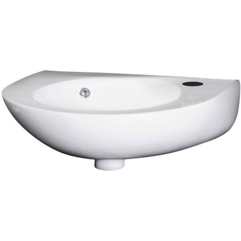 Nuie Melbourne Rounded Wall Hung Cloakroom Basin 350mm Wide - 1 Tap Hole (1/3)