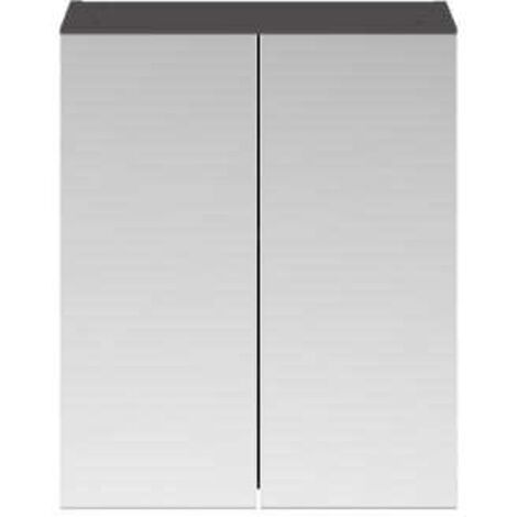 Nuie Athena Mirrored Cabinet (50/50) 600mm Wide - Gloss Grey (1/5)