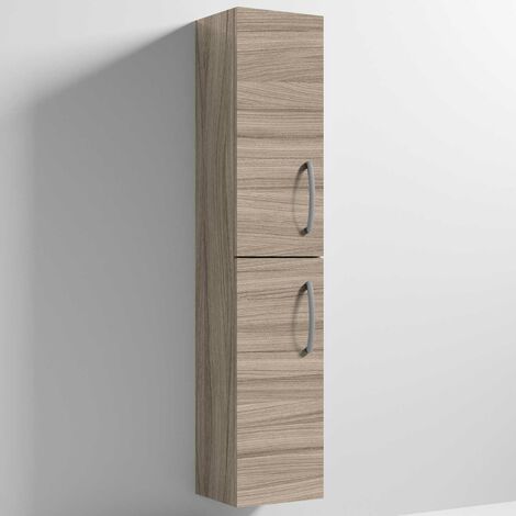 Nuie Athena Wall Hung 2-Door Tall Unit 300mm Wide - Driftwood