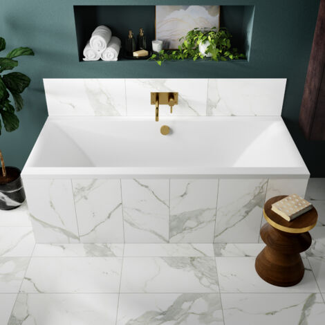 Nuie Asselby Double Ended Rectangular Bath 1700mm x 700mm - Acrylic (inc Leg Set)