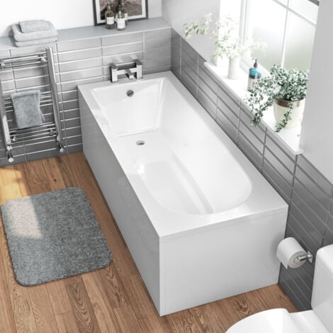 Nuie Barmby Single Ended Rectangular Bath 1700mm x 750mm - Acrylic (inc Leg Set)