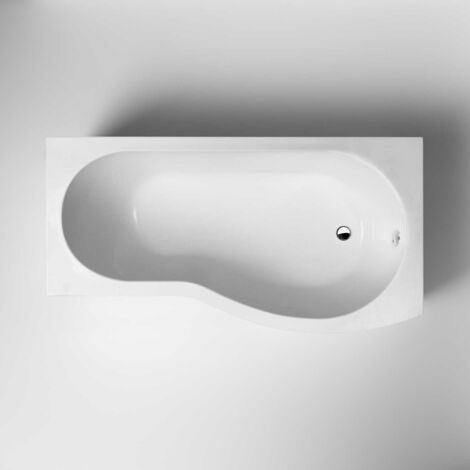 Nuie B-Shaped Shower Bath 1500mm X 735mm/900mm - Right Handed