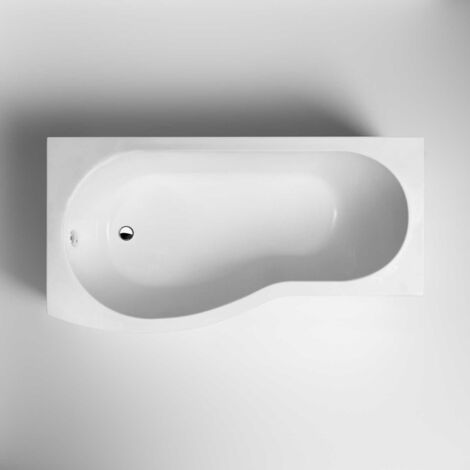 Nuie B-Shaped Shower Bath 1700mm X 735mm/900mm - Left Handed (inc Leg Set)