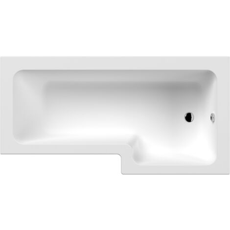 Nuie Square L-Shaped Shower Bath 1600mm x 700mm/850mm - Right Handed (inc Leg Set)