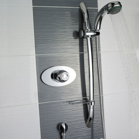 Nuie Concealed Sequential Shower Mixer with Slider Rail Kit - Chrome (1/4)