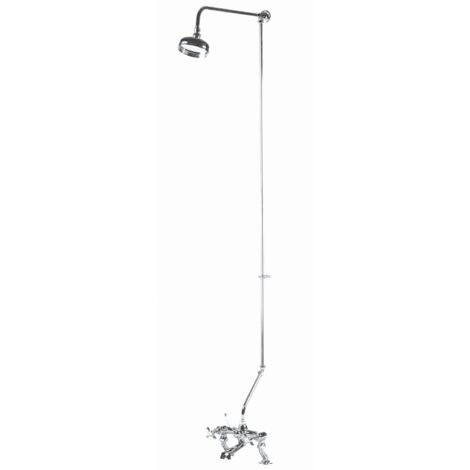 Nuie Traditional 3/4 Bath Shower Mixer with Fixed Head + Tap Spout (1/4)