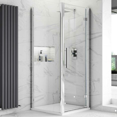 Hudson Reed Apex Hinged Shower Enclosure 800mm x 800mm with Tray - 8mm Glass