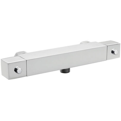 Nuie Chrome Square Thermostatic Shower Bar Valve with Bottom Outlet - JTY316 (1/5)