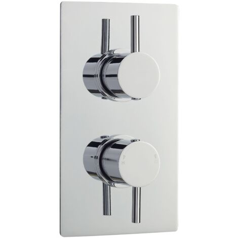Nuie Quest Rectangular Concealed Shower Valve Dual Handle - Chrome (1/4)