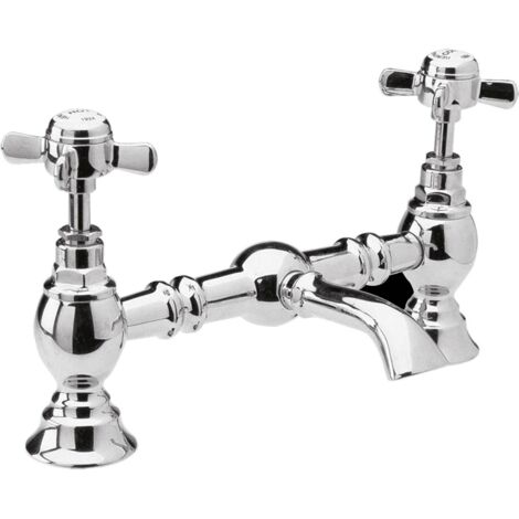 Nuie Beaumont Chrome Luxury Bridge Basin Mixer Tap - I315X