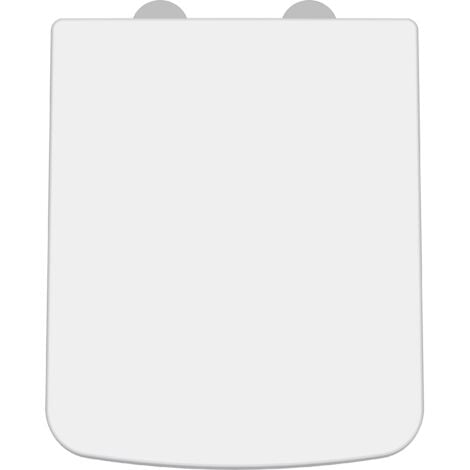 Nuie Square Thermoplastic Toilet Seat with Soft Close Quick Release Hinges - White