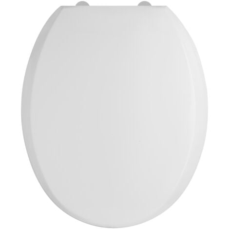 Nuie Luxury Round Thermoplastic Toilet Seat with Soft Close Hinges - White