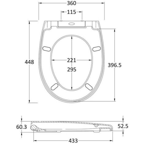 Nuie Luxury Round Thermoplastic Toilet Seat with Soft Close Hinges - White
