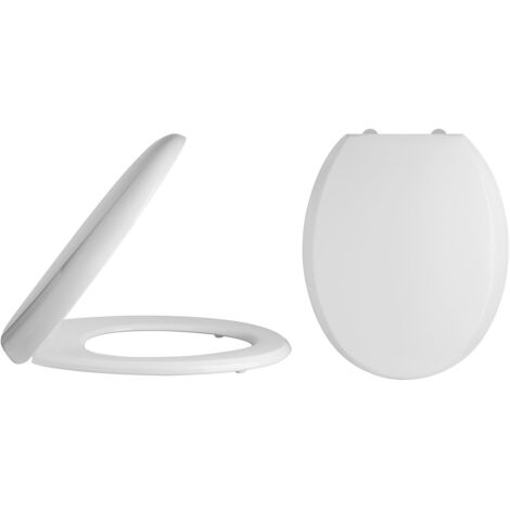 Nuie Luxury Round Thermoplastic Toilet Seat with Soft Close Hinges - White